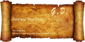 Gerey Dorina névjegykártya
